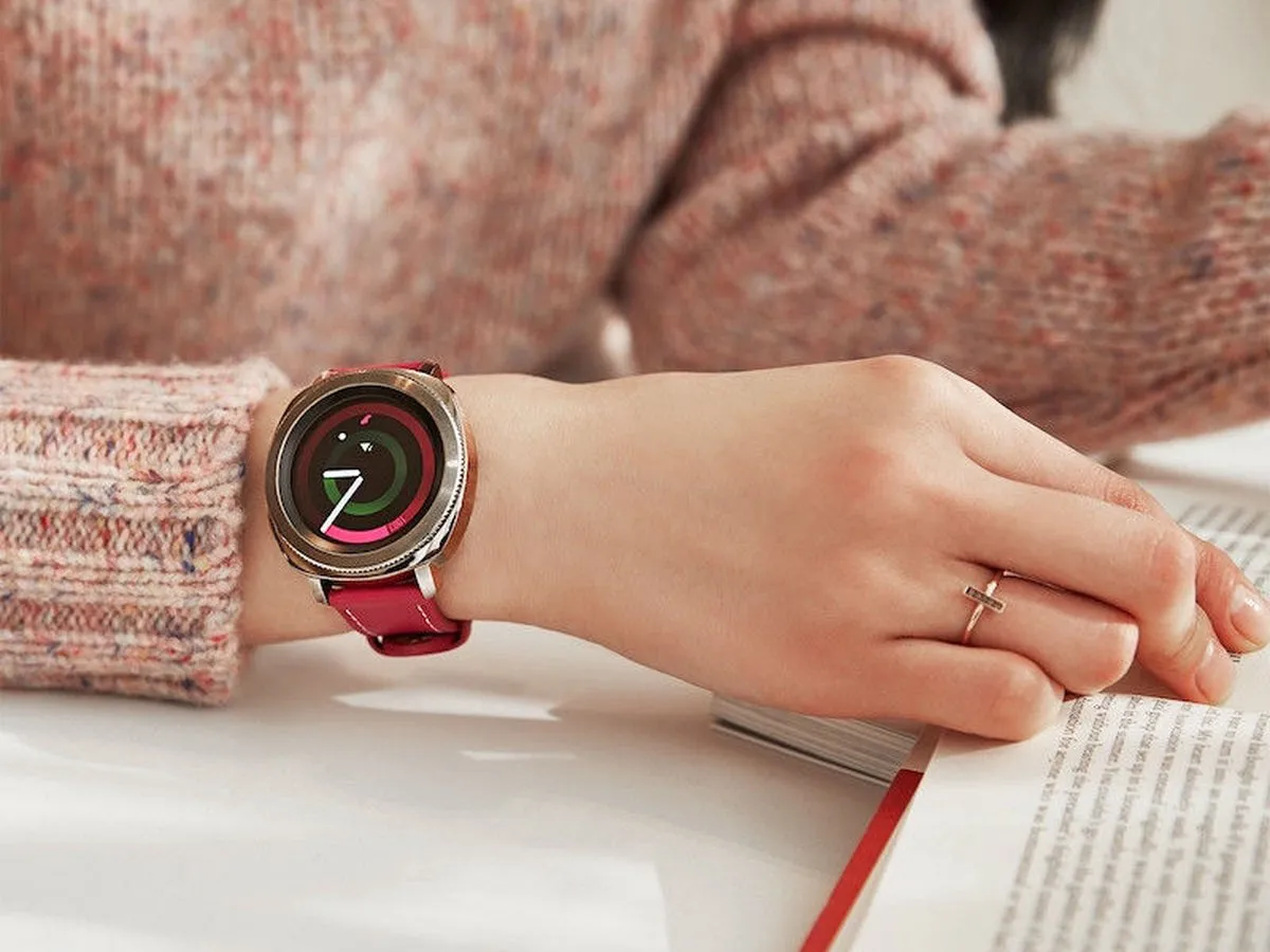 Samsung Leren Bandje Gear Sport - Roze