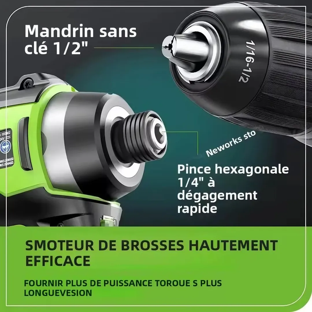 Greenworks DDG401 Accu Schroefboormachine 24V - 220Nm - 2 Accu's