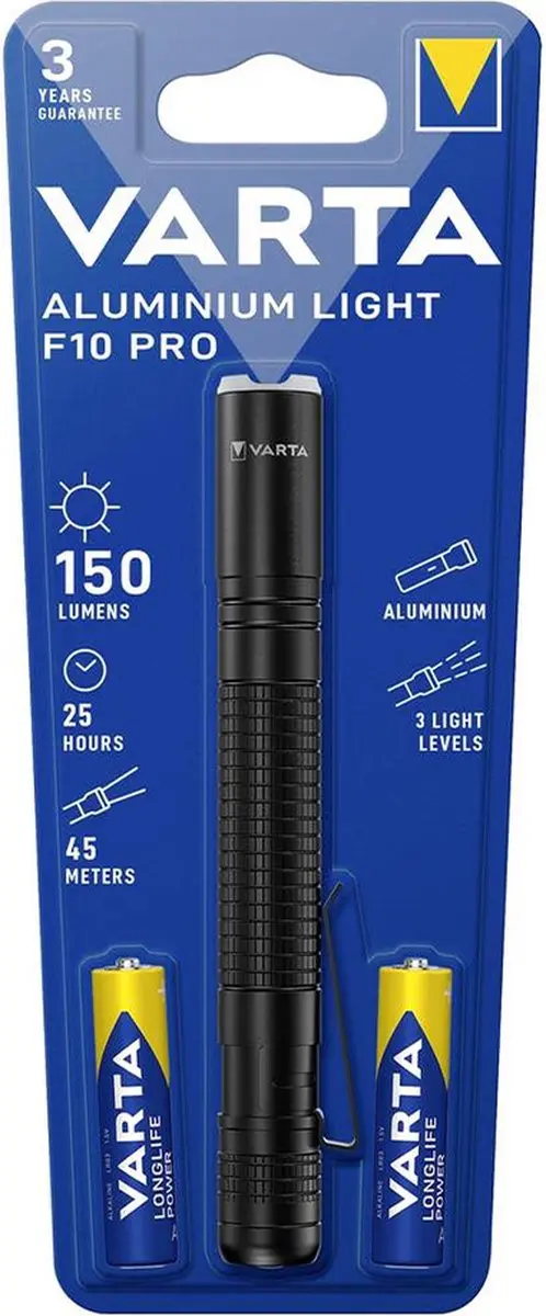 Varta Aluminium Light F10 Pro LED Zaklamp 150 lm
