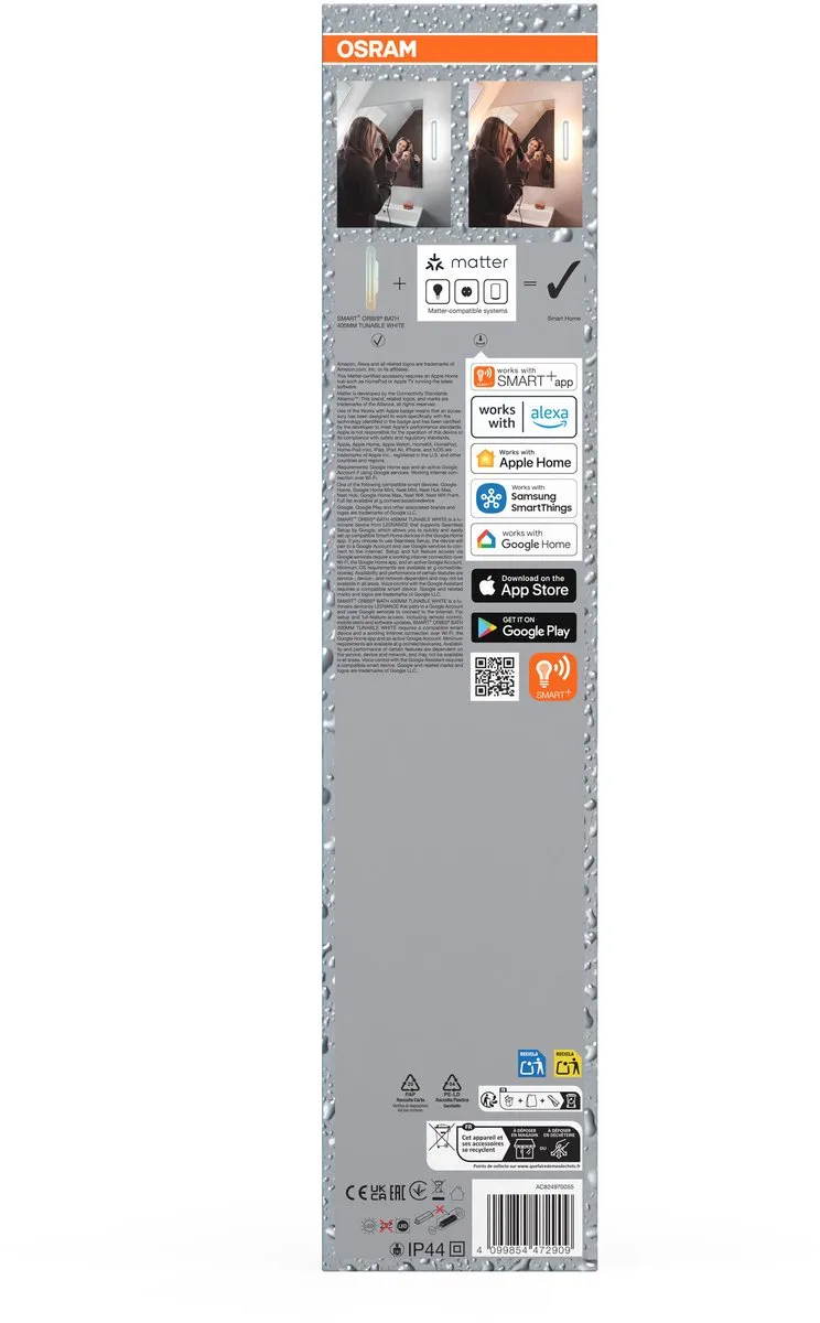 Osram SMART+ Matter Orbis Muurverlichting 400mm Wit - 17W 800lm IP44 - afbeelding 6 van 6