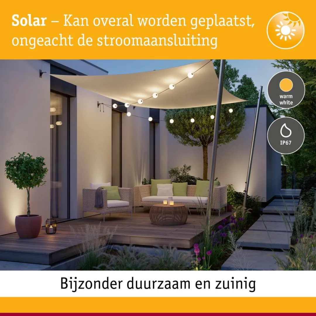 Paulmann Solar LED-lichtketting Taina Uitbreidingsset 3x60lm - 1,71m - Zwart - afbeelding 6 van 6