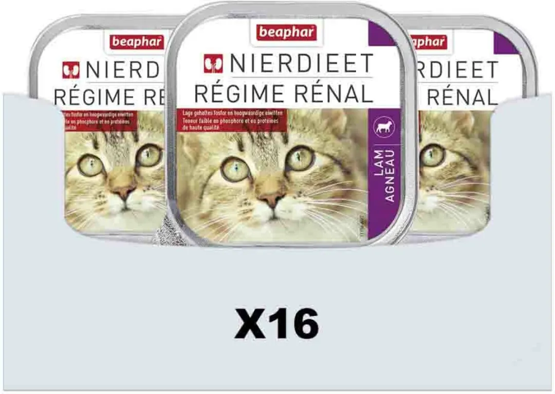 Beaphar Nierdieet Nat Kattenvoer Lam 100g - 16 Stuks