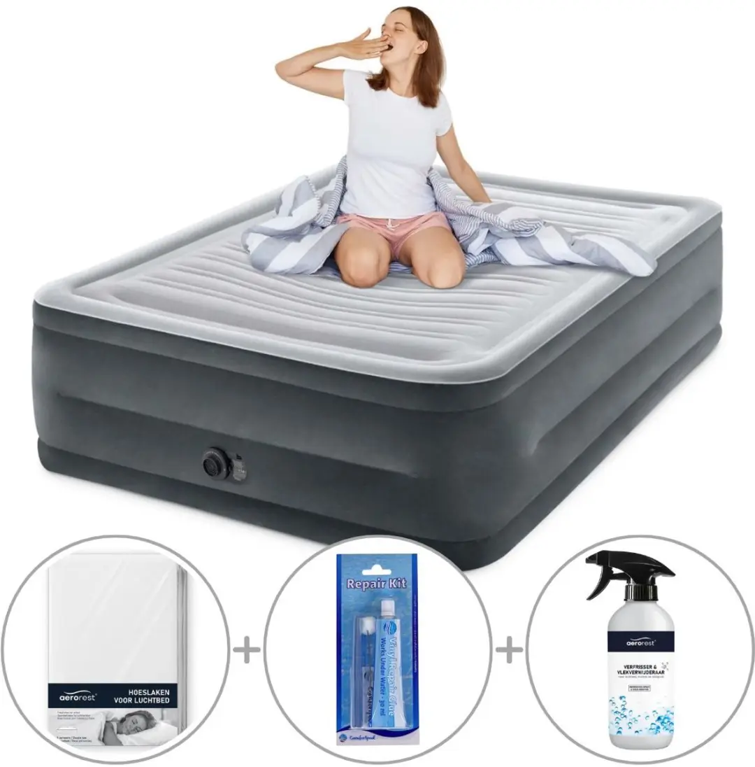 Intex Queen Comfort-Plush Luchtbed met ingebouwde pomp