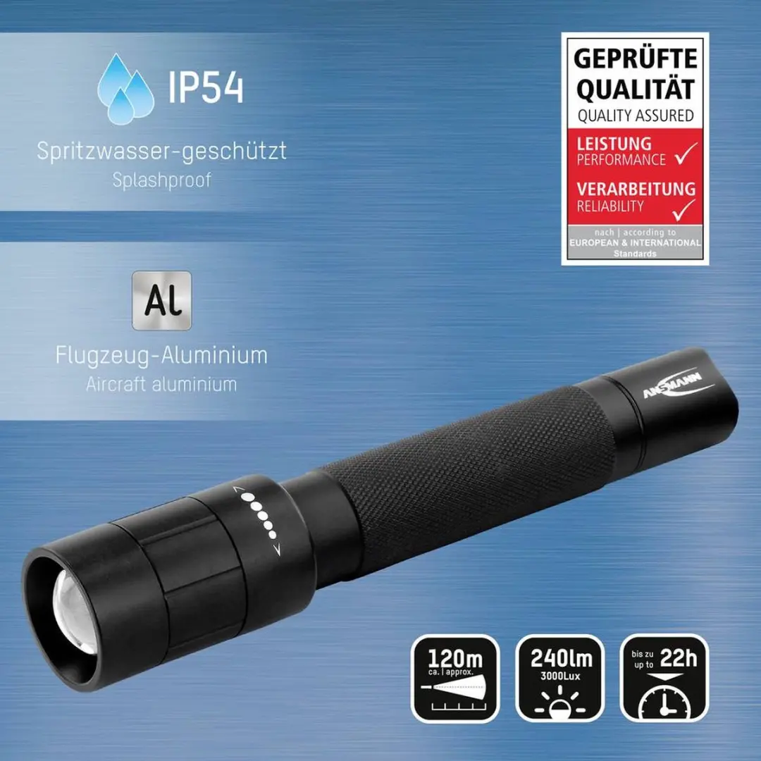 Ansmann M200F 1600-0173 LED-zaklamp - Zwart - afbeelding 6 van 6