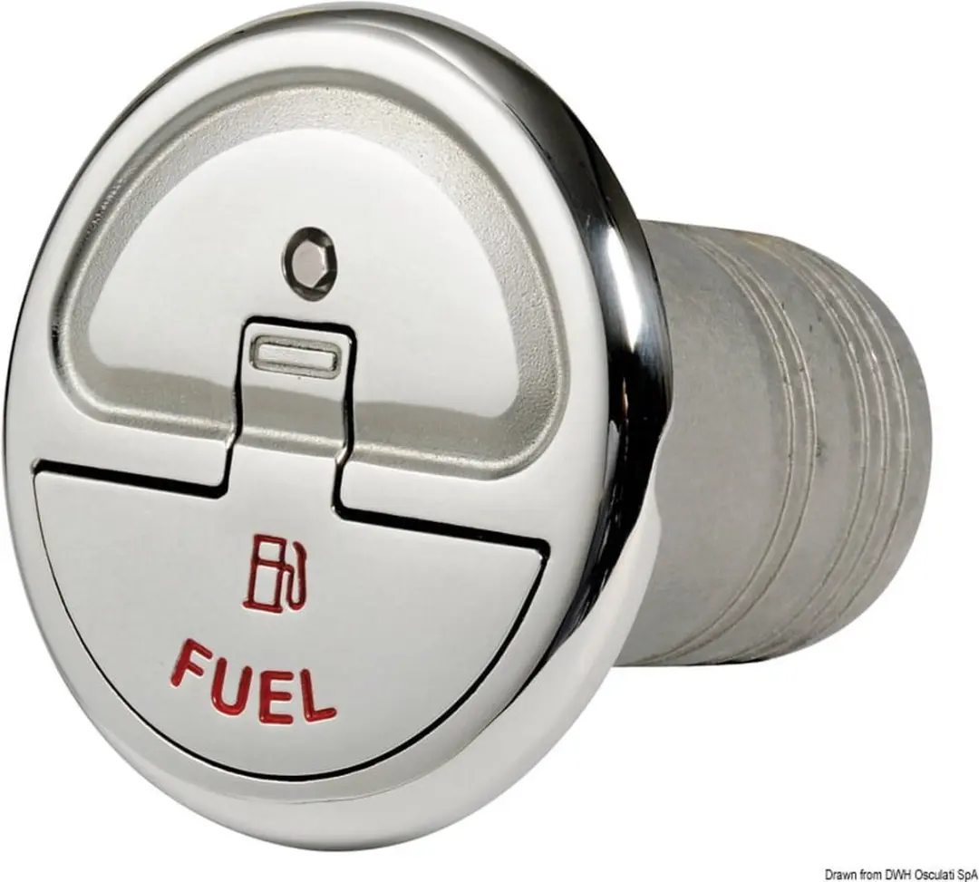 Osculati RVS quick lock Tankdop Fuel recht model Ø38mm met Sleutel