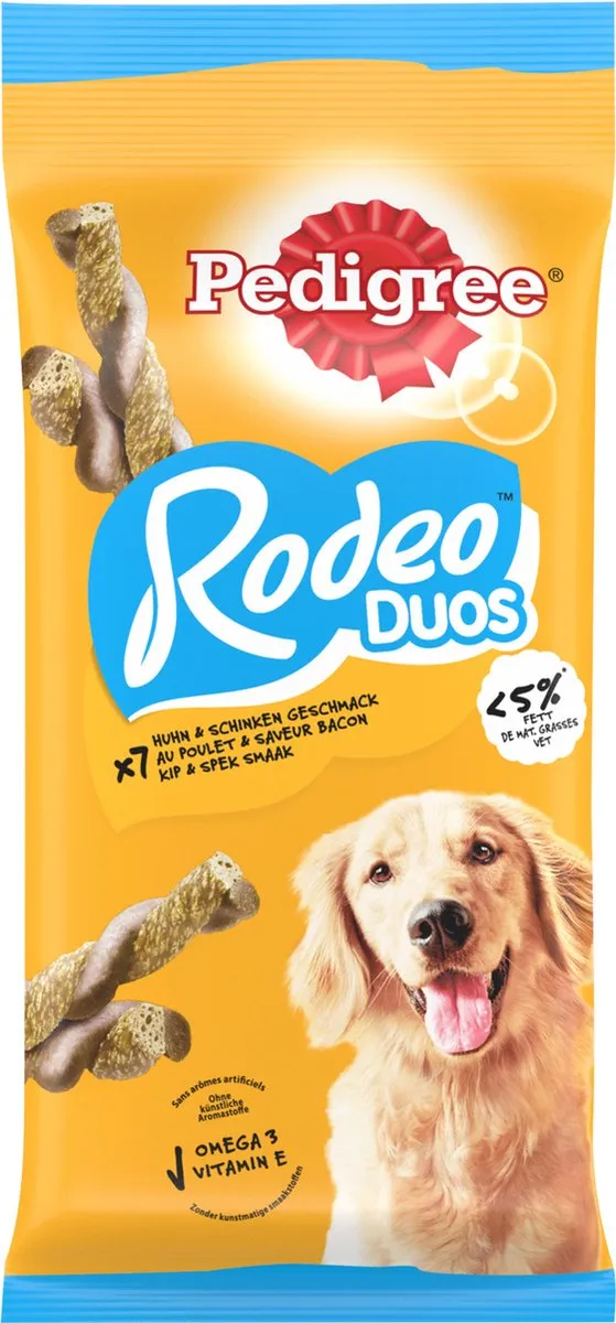 Pedigree Rodeo Duo Kip & Spek 123g - 7 Stuks