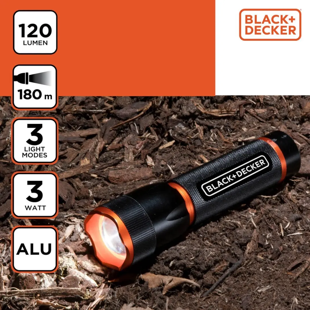 BLACK+DECKER LED Zaklamp 120 Lumen
