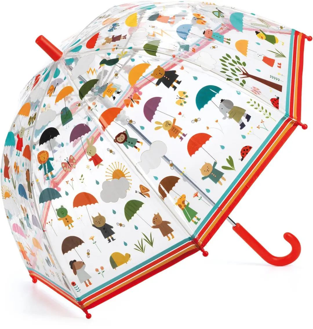 Djeco paraplu kind Under the rain transparant regenaccessoire.
