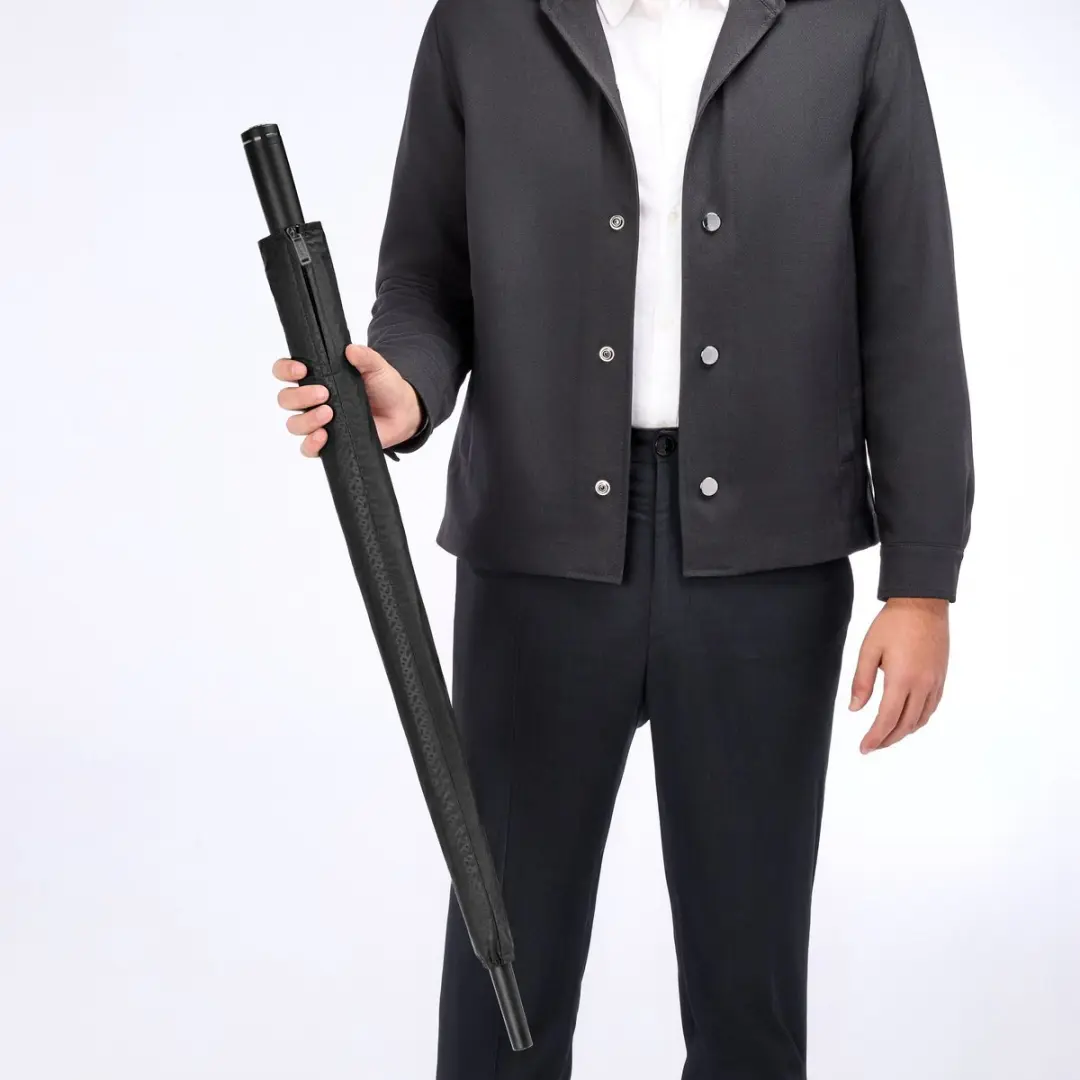 HUGO BOSS Double B Paraplu HUN520D - Ø115cm - Zwart - afbeelding 4 van 6
