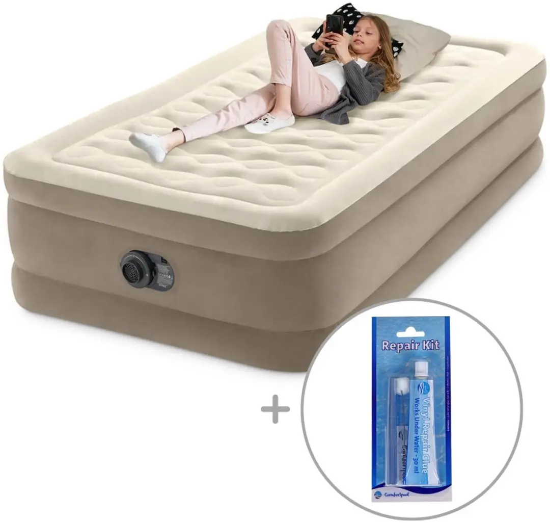 Intex Twin Ultra Plush Luchtbed met ingebouwde pomp