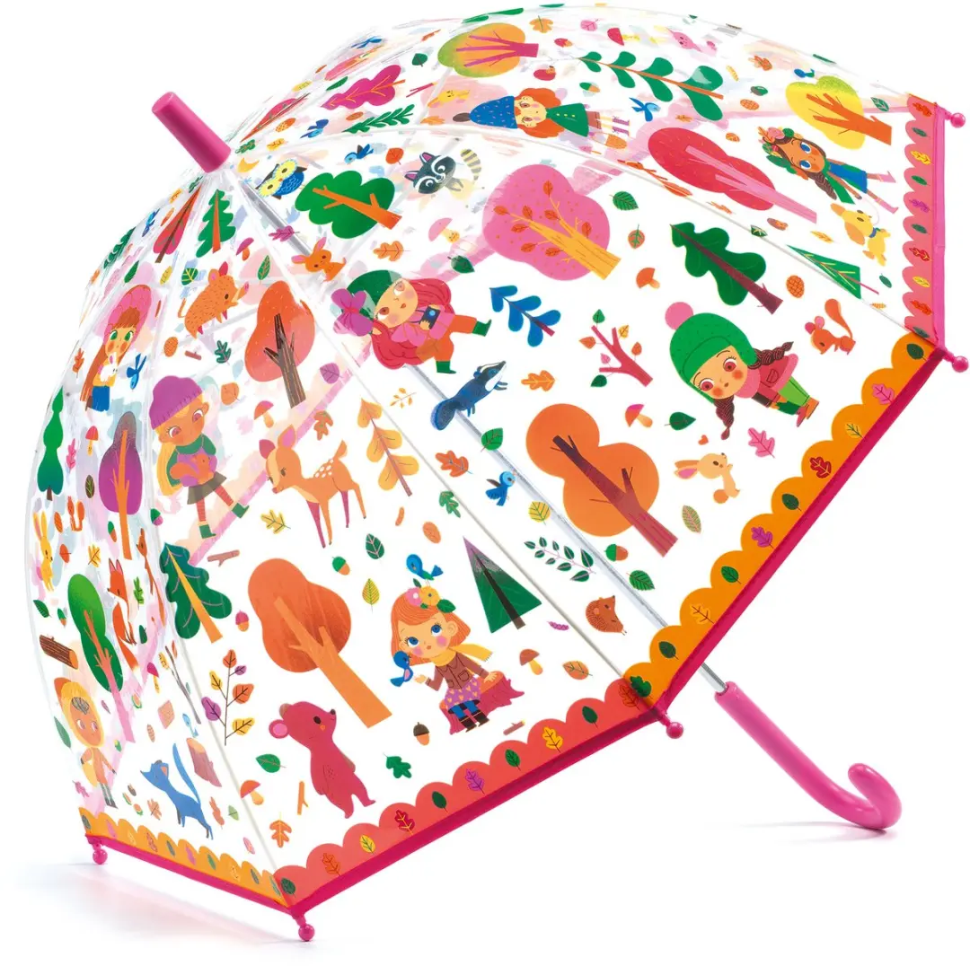 Djeco paraplu kinderparaplu bos thema transparant stevig.