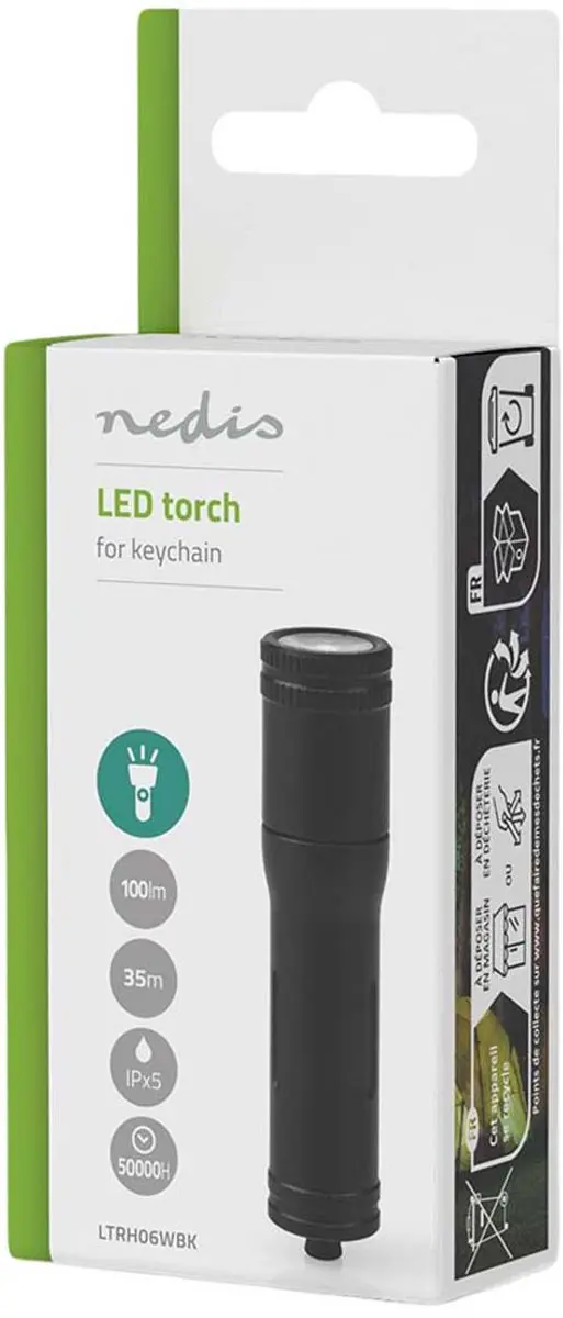 Nedis LED-zaklamp - 100 lm - 35 m - Zwart - afbeelding 2 van 6