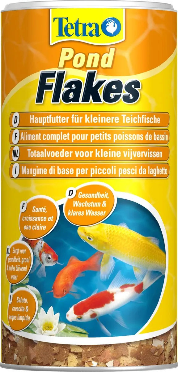 Tetra Pond Flakes Kleine En Jonge Tuinvijvervissen - Visvoer - 1 L