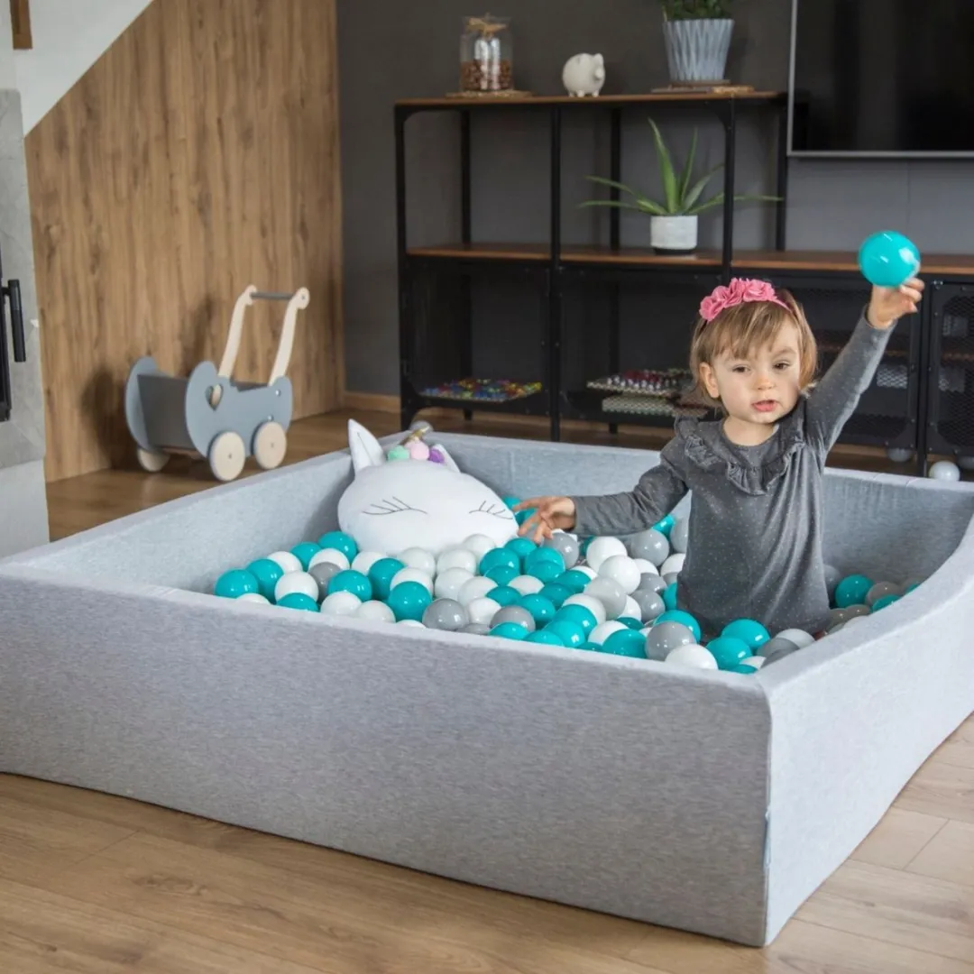 KiddyMoon Ballenbad 413744 - 600 Ballen ∅7cm 120x30cm - Roze/Grijs/Wit