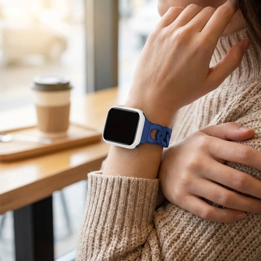 NUVEX Marineblauw Horlogebandje Apple Watch - 42/44/45/46/49mm