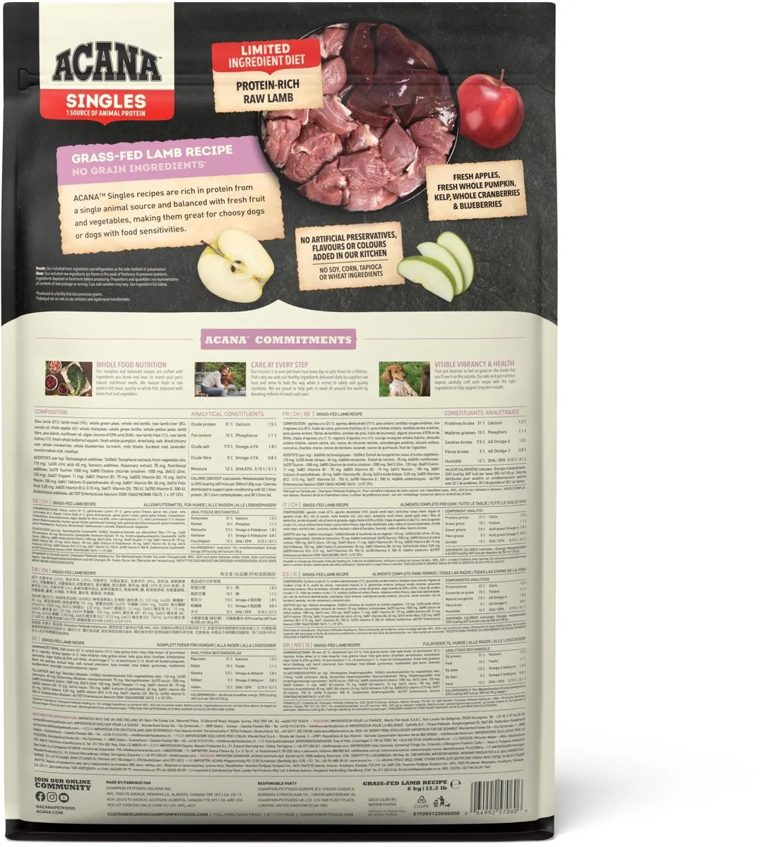 Acana Singles Lam & Appel Hondenvoer 6kg