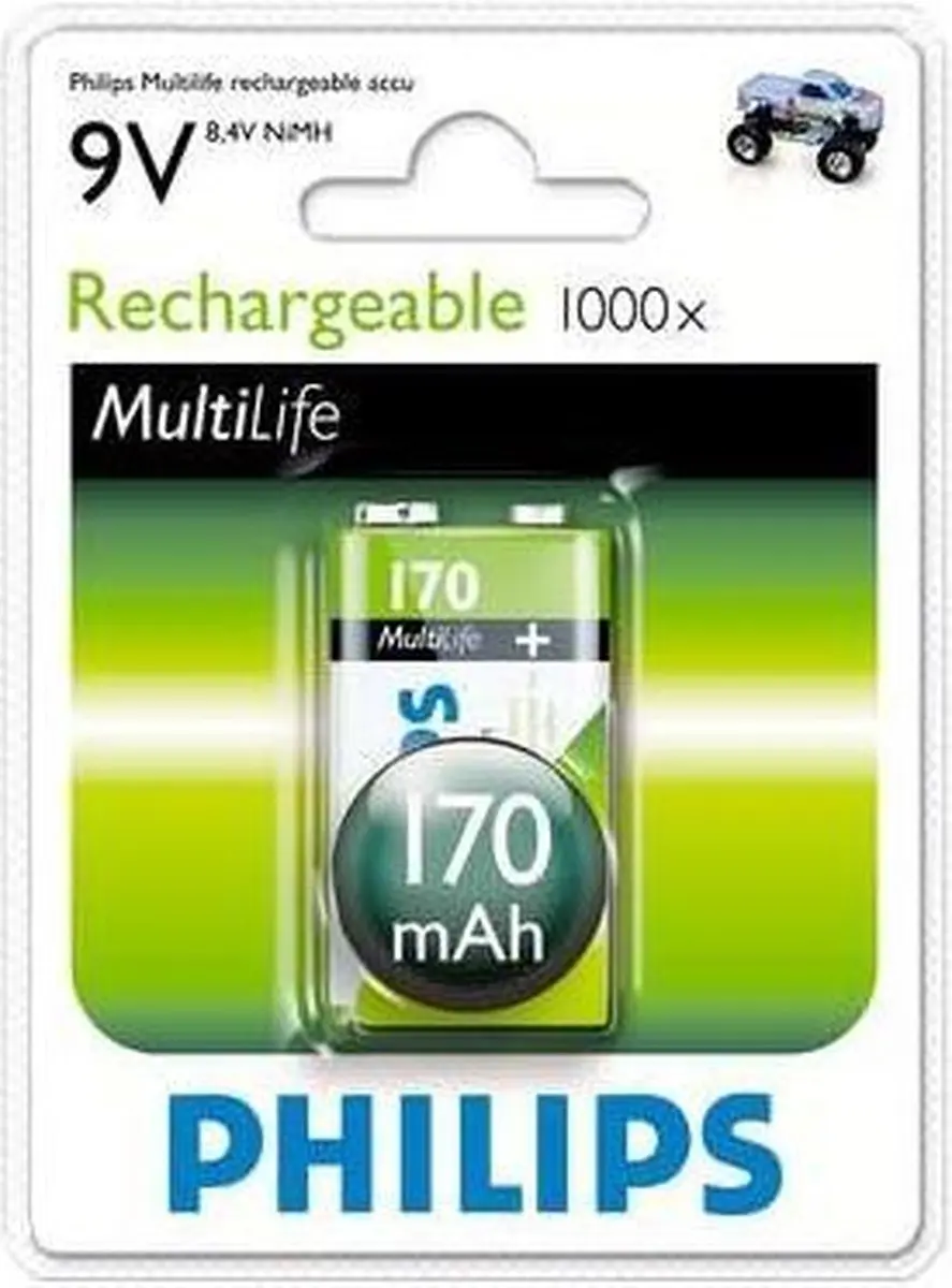Philips 9VB1A17/10 Oplaadbare 9V Batterij 170mAh - afbeelding 4 van 6