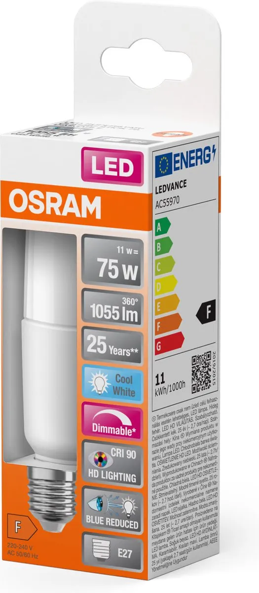 Osram LED Superstar E27 Linear Mat 11W 1050lm - Koel wit