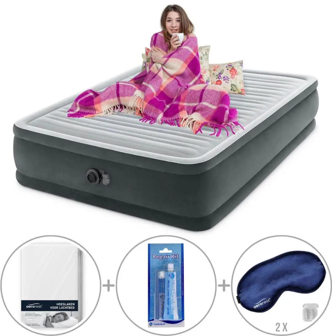 Intex Comfort Plush Elevated luchtbed met ingebouwde pomp