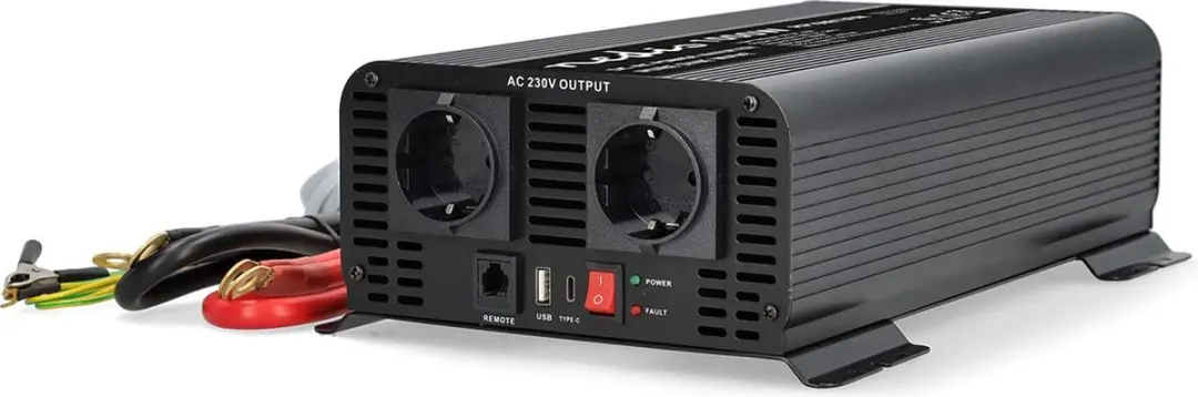 Nedis Omvormer 1000W - Zuivere Sinusgolf - 12V/230V - afbeelding 2 van 6