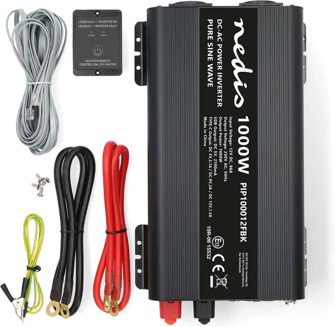 Nedis Omvormer 1000W - Zuivere Sinusgolf - 12V/230V - afbeelding 3 van 6