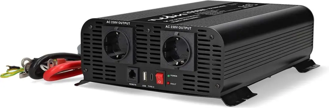 Nedis Omvormer 2000W 24V Pure Sinusgolf - Zwart - afbeelding 5 van 6