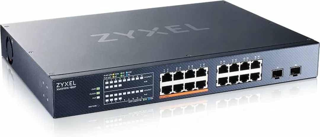 Zyxel XMG1915-18EP Smart Switch 16x 2.5G PoE++ - 2x 10G SFP+ - Zwart
