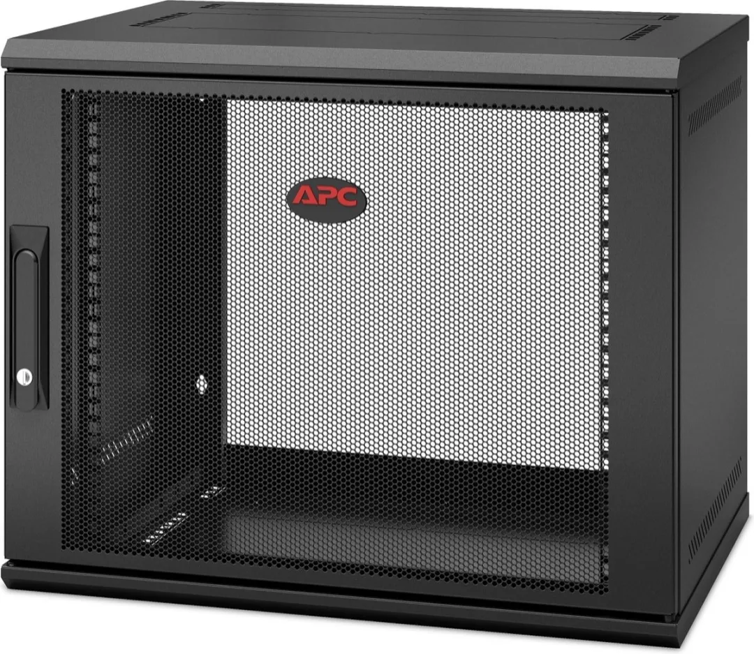 APC NetShelter WX 9U Single Hinged Wall-mount Enclosure 400mm Deep. Wandrek Zwart