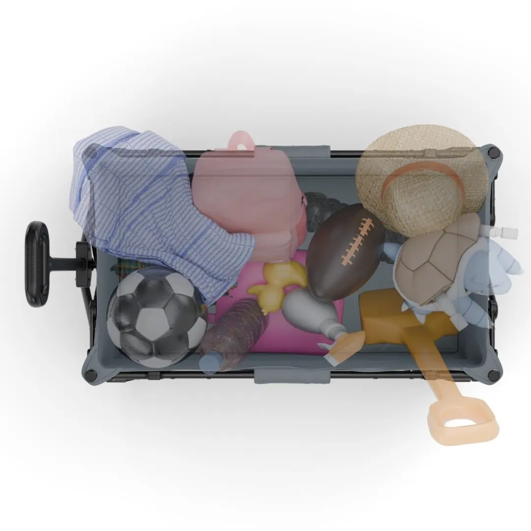 KinderKraft ROLLSTER Bolderkar Inklapbaar - 130 liter - Grijs - afbeelding 3 van 6