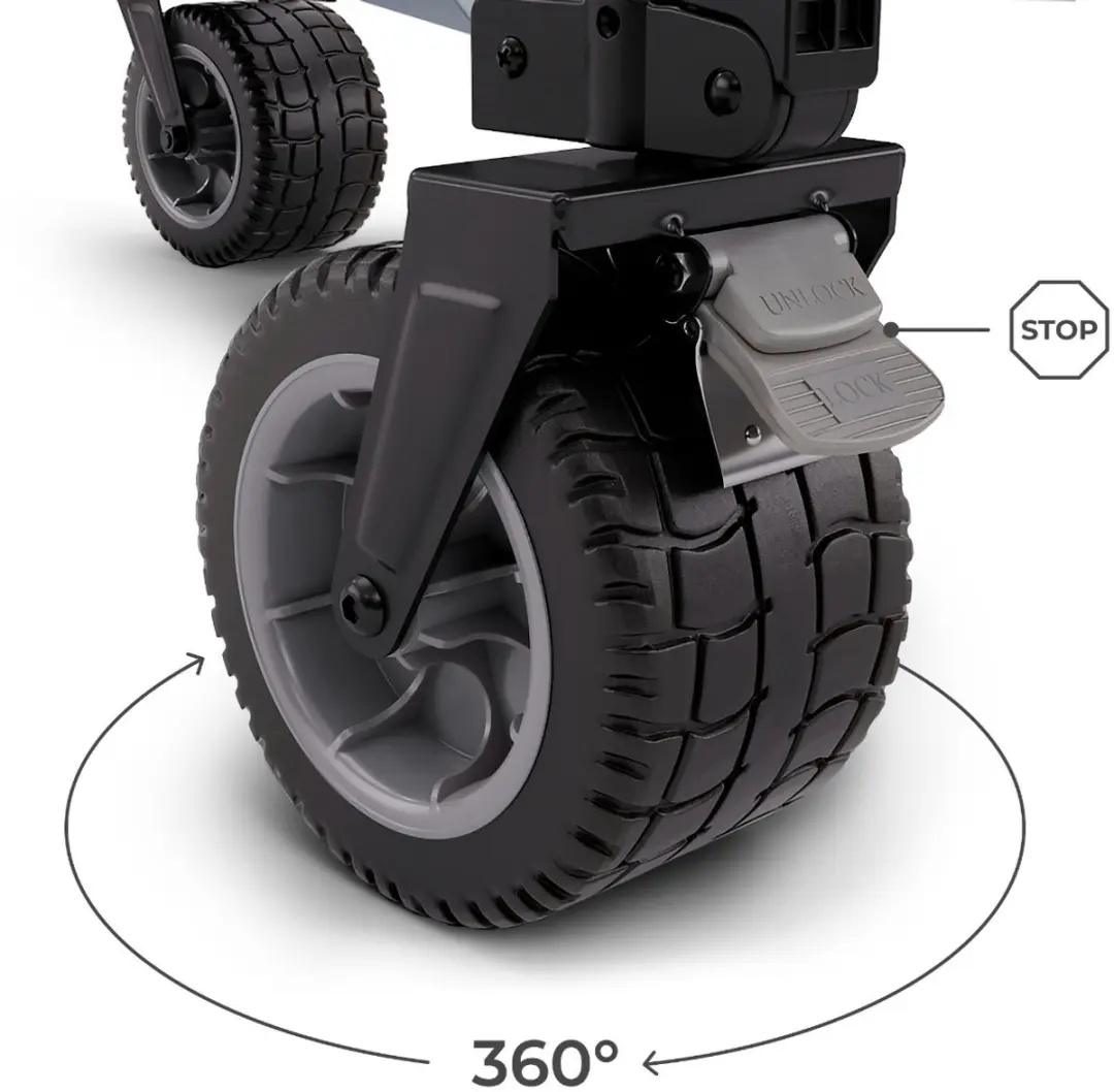 KinderKraft ROLLSTER Bolderkar Inklapbaar - 130 liter - Grijs - afbeelding 6 van 6