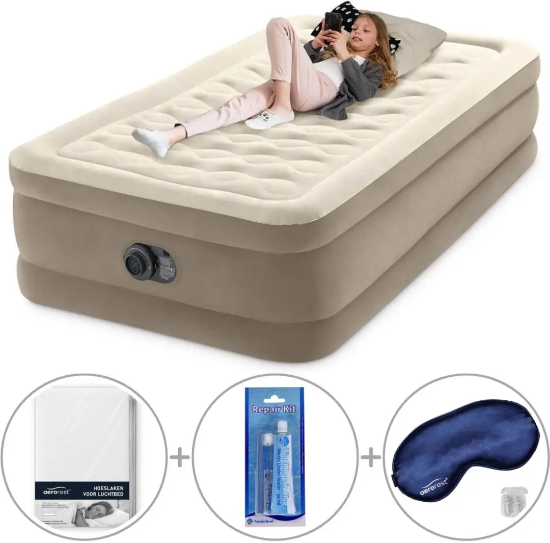 Intex Twin Ultra Plush Luchtbed met ingebouwde pomp