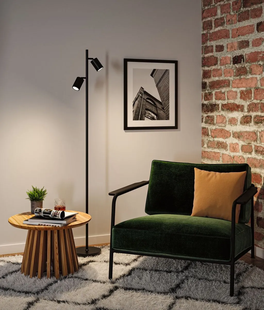 Paulmann Lirena Staande Lamp - 2x7W Zwart mat