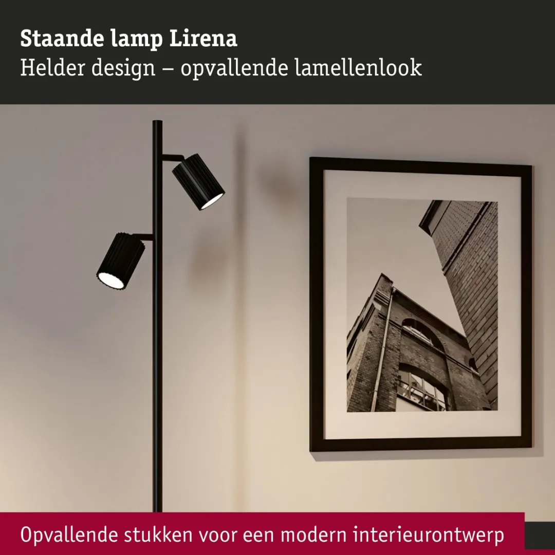 Paulmann Lirena Staande Lamp - 2x7W Zwart mat