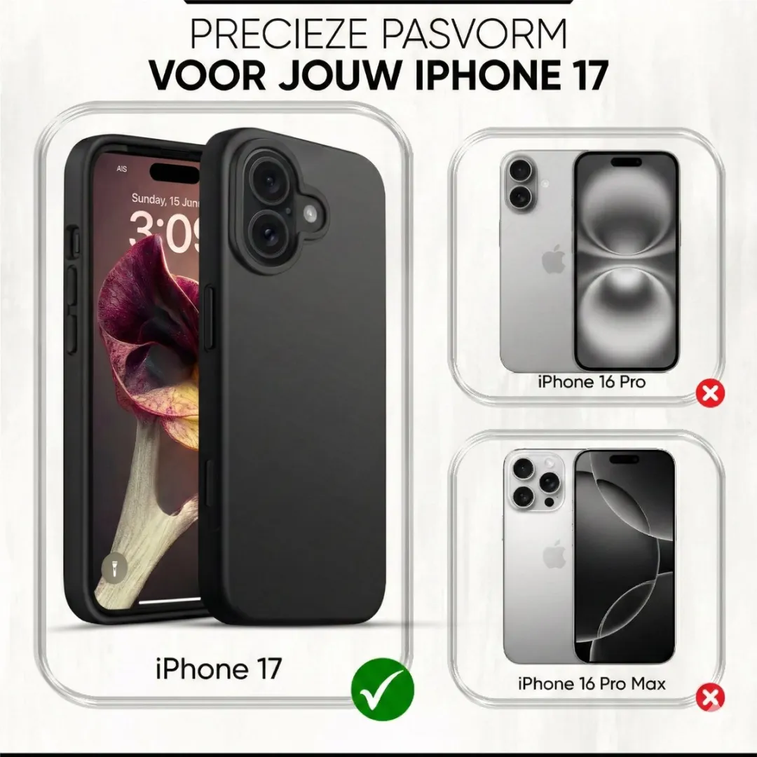 NUVEX iPhone 17 Siliconen Hoesje - Zwart
