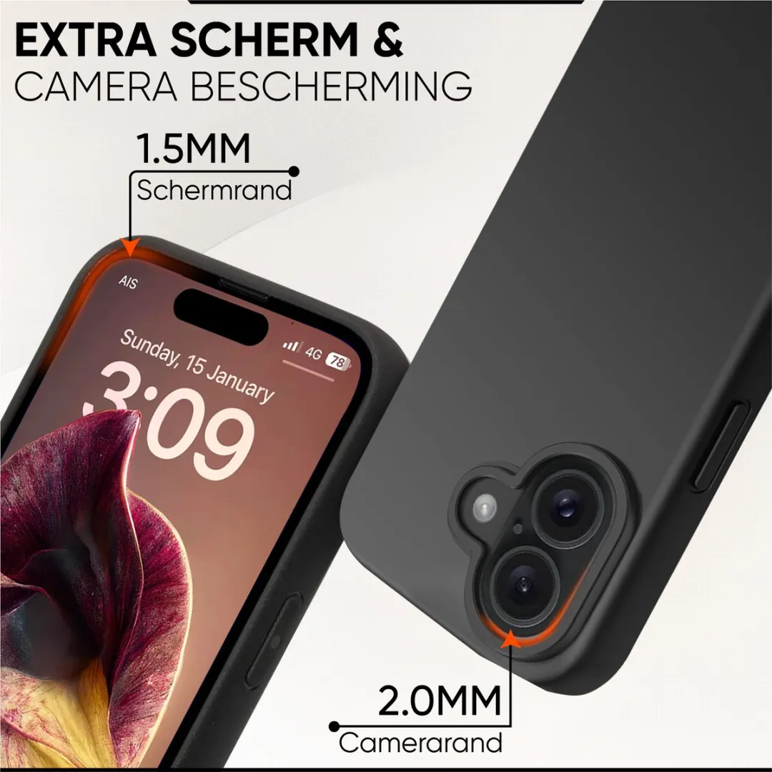 NUVEX iPhone 17 Siliconen Hoesje - Zwart