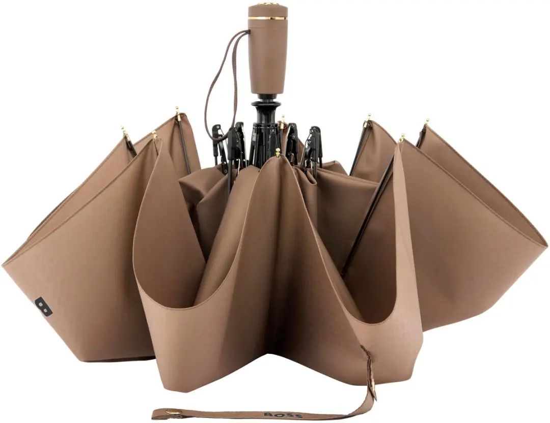 Hugo Boss Double B Pocket Umbrella Paraplu - Camel - afbeelding 4 van 6