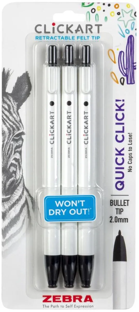 Zebra ClickArt Retractable Felt Tip Marker 69813