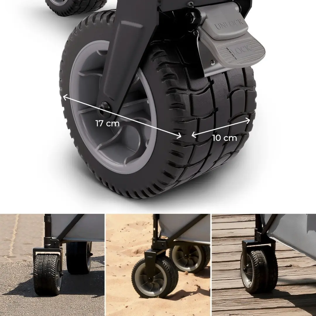 KinderKraft Rolster Opvouwbare Bolderkar - 130L - Zwart - afbeelding 4 van 6
