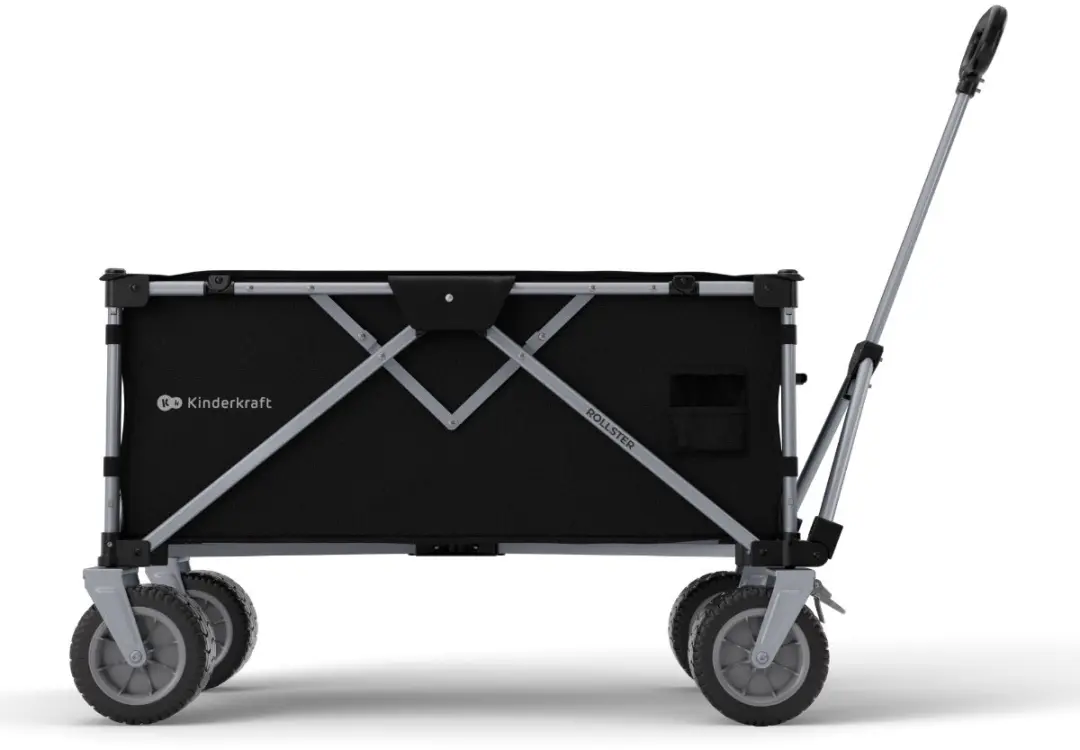 KinderKraft Rolster Opvouwbare Bolderkar - 130L - Zwart - afbeelding 2 van 6