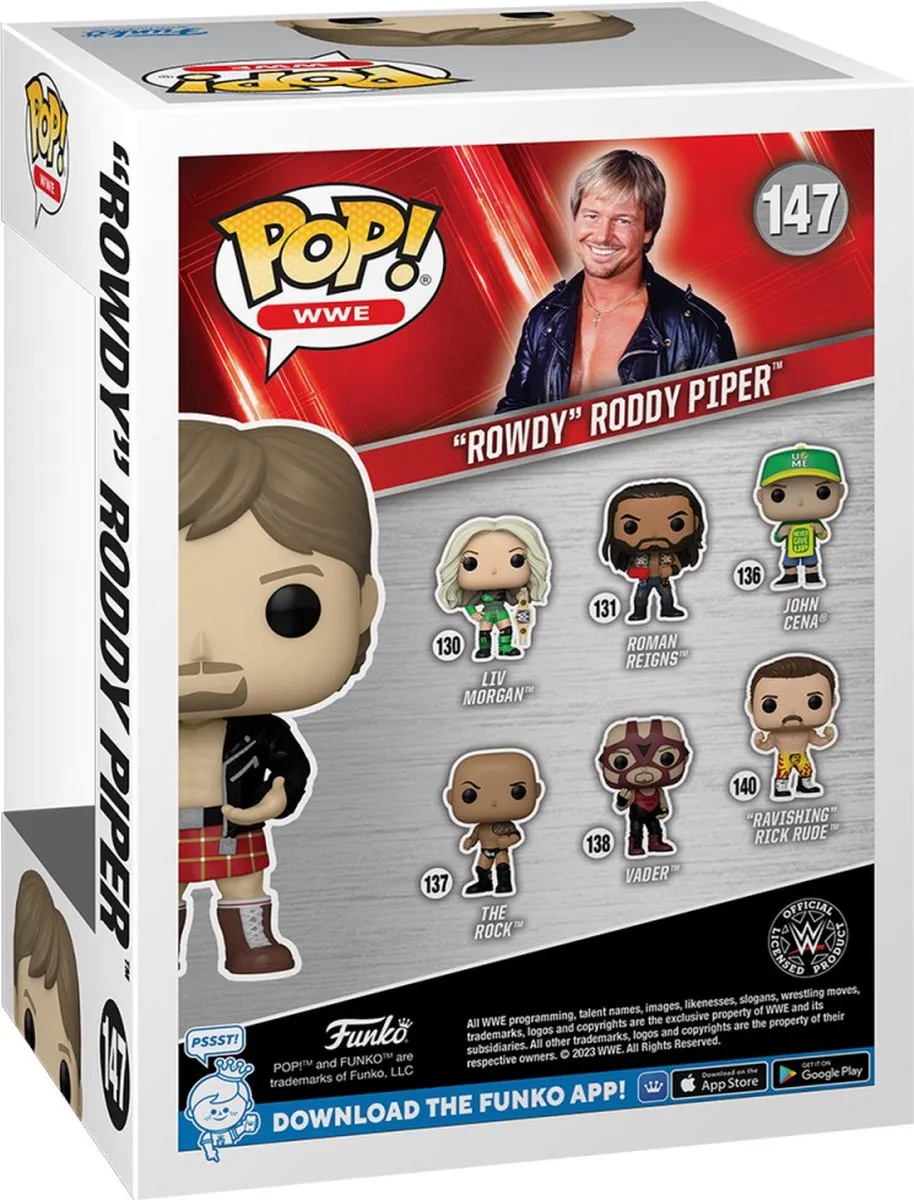 Funko WWE Rowdy Roddy Piper Funko Pop! 147 - Multicolor - afbeelding 2 van 3
