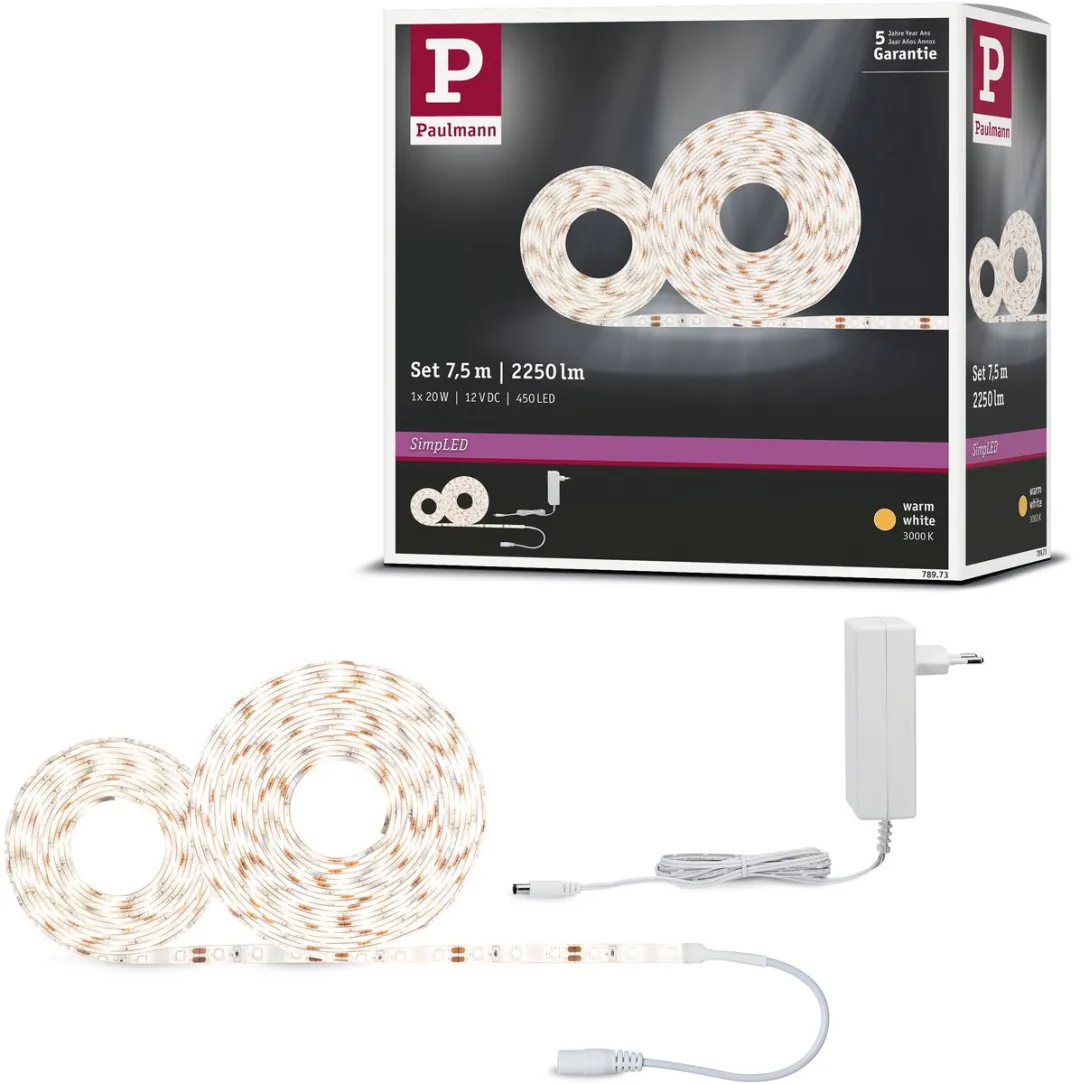 Paulmann SimpLED LED Strip 7,5m Warm Wit 3000K - 20W