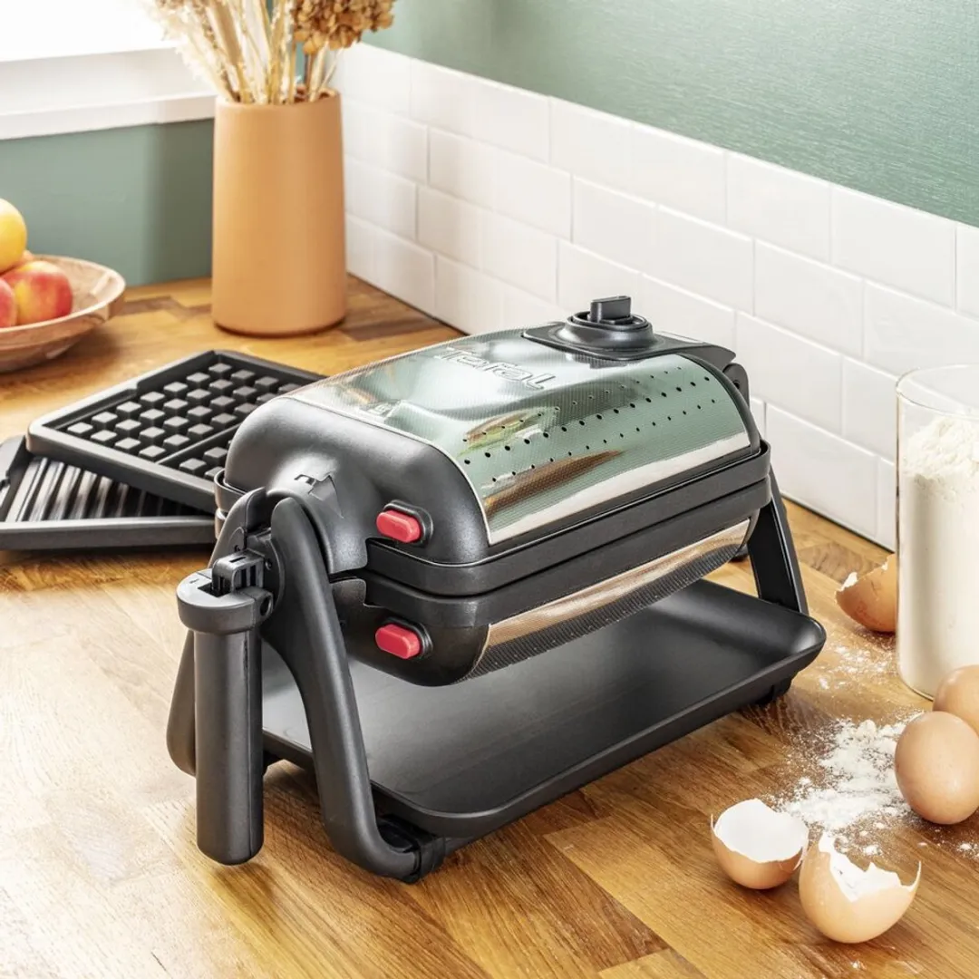 Tefal King Size WM756D Wafelijzer 1200W - Zilver/Zwart