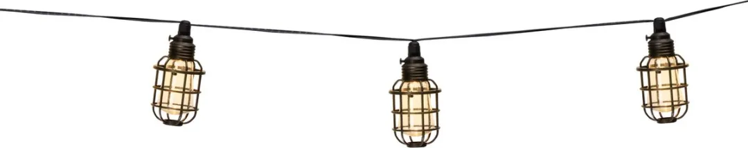 Grundig Zonne-lichtsnoer 10 LED Lantaarns Warm Wit - 12 Lumen
