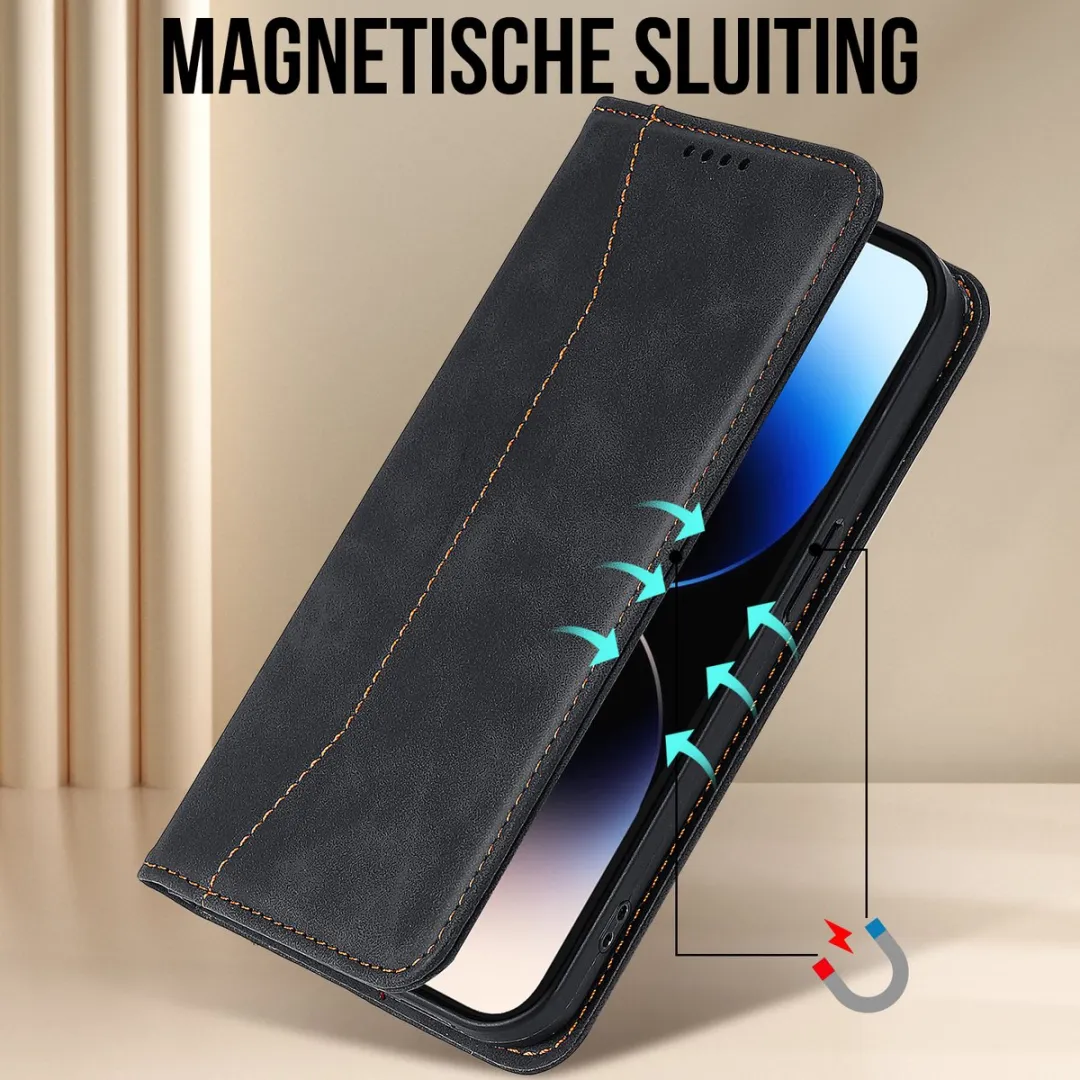 Nuvex iPhone 14 Pro Max Hoesje Zwart - 2 Pasjes