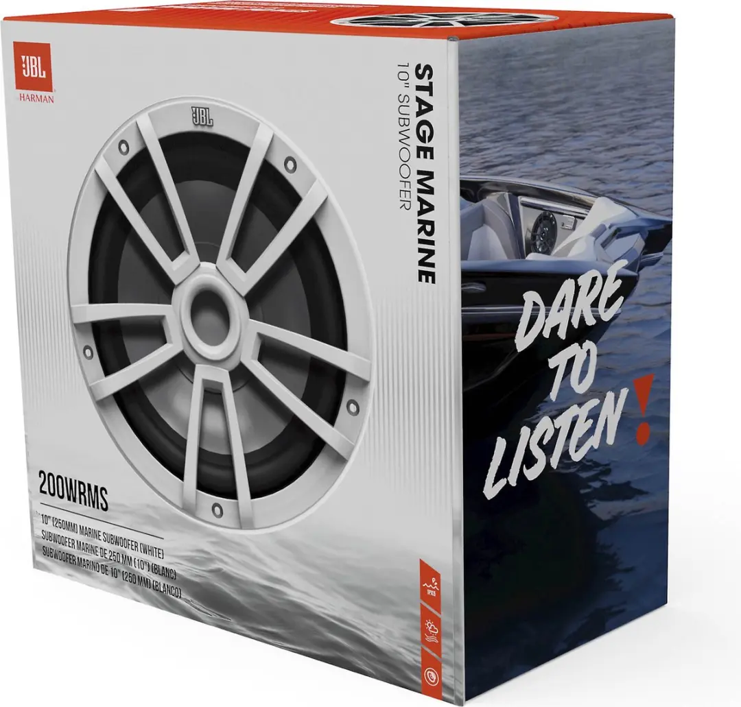 JBL Marine Stage 10 Subwoofer - 600W - 10 inch - Wit - afbeelding 3 van 5