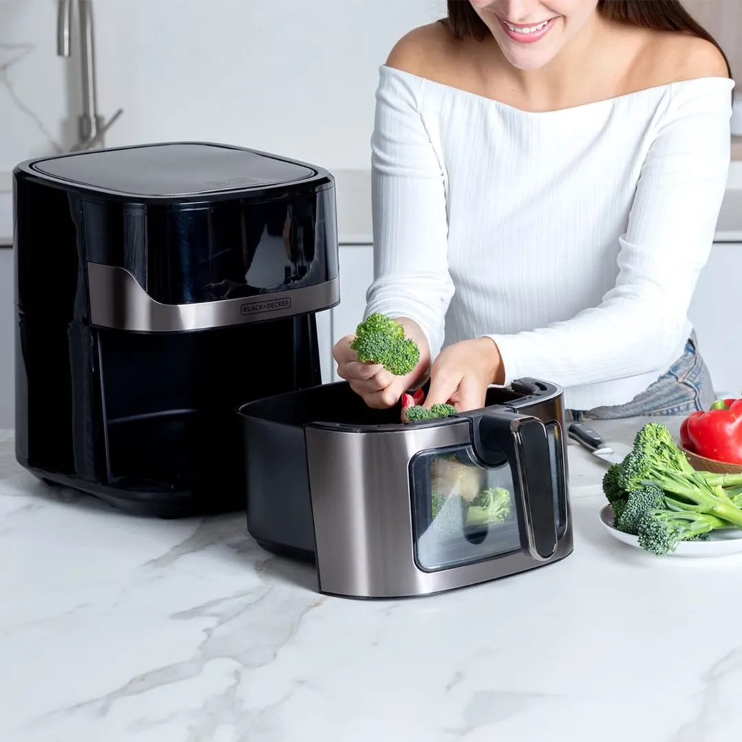 BLACK+DECKER BXAF6500E Enkel Vrijstaande Friteuse 1700W - Grijs/Zwart
