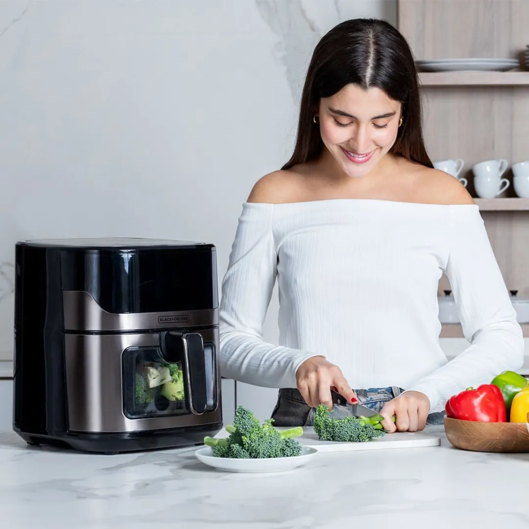BLACK+DECKER BXAF6500E Enkel Vrijstaande Friteuse 1700W - Grijs/Zwart