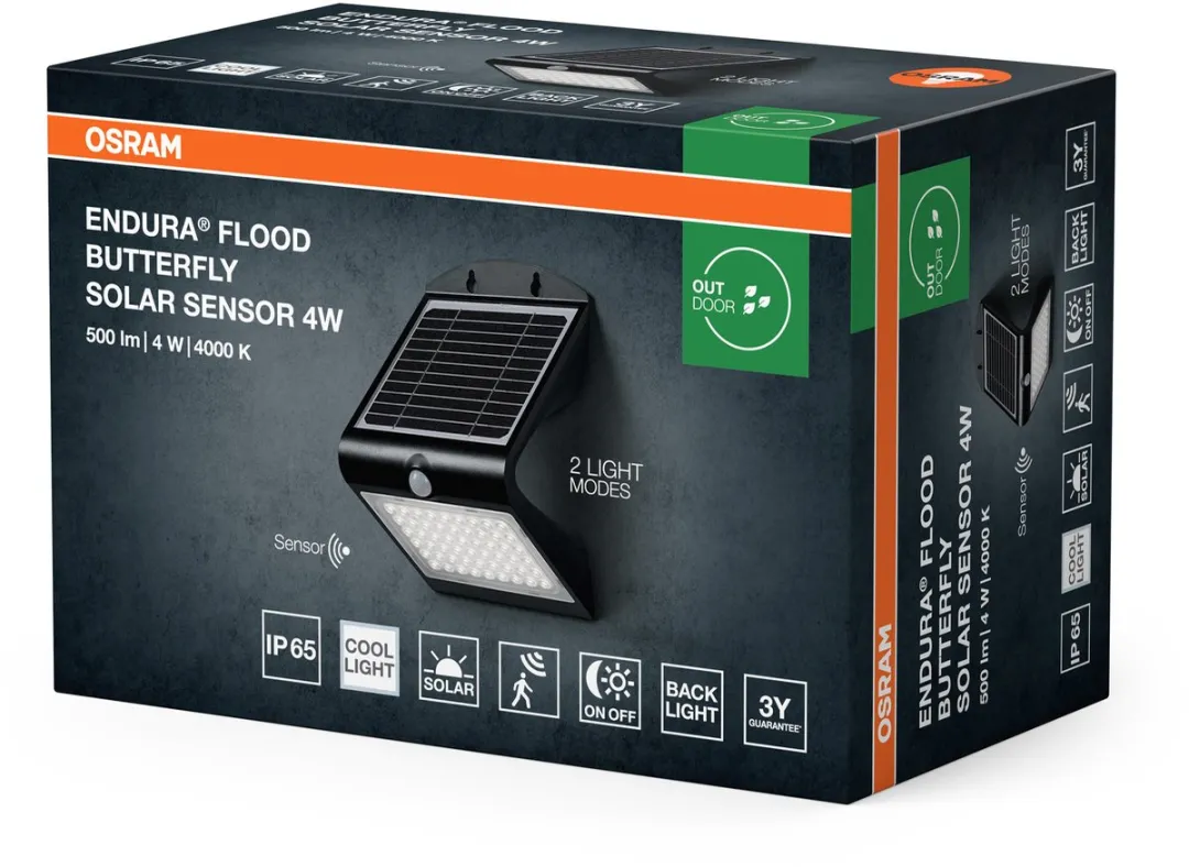 Osram Endura Butterfly Zonne-Schijnwerper 4W 500lm - Zwart - afbeelding 6 van 6