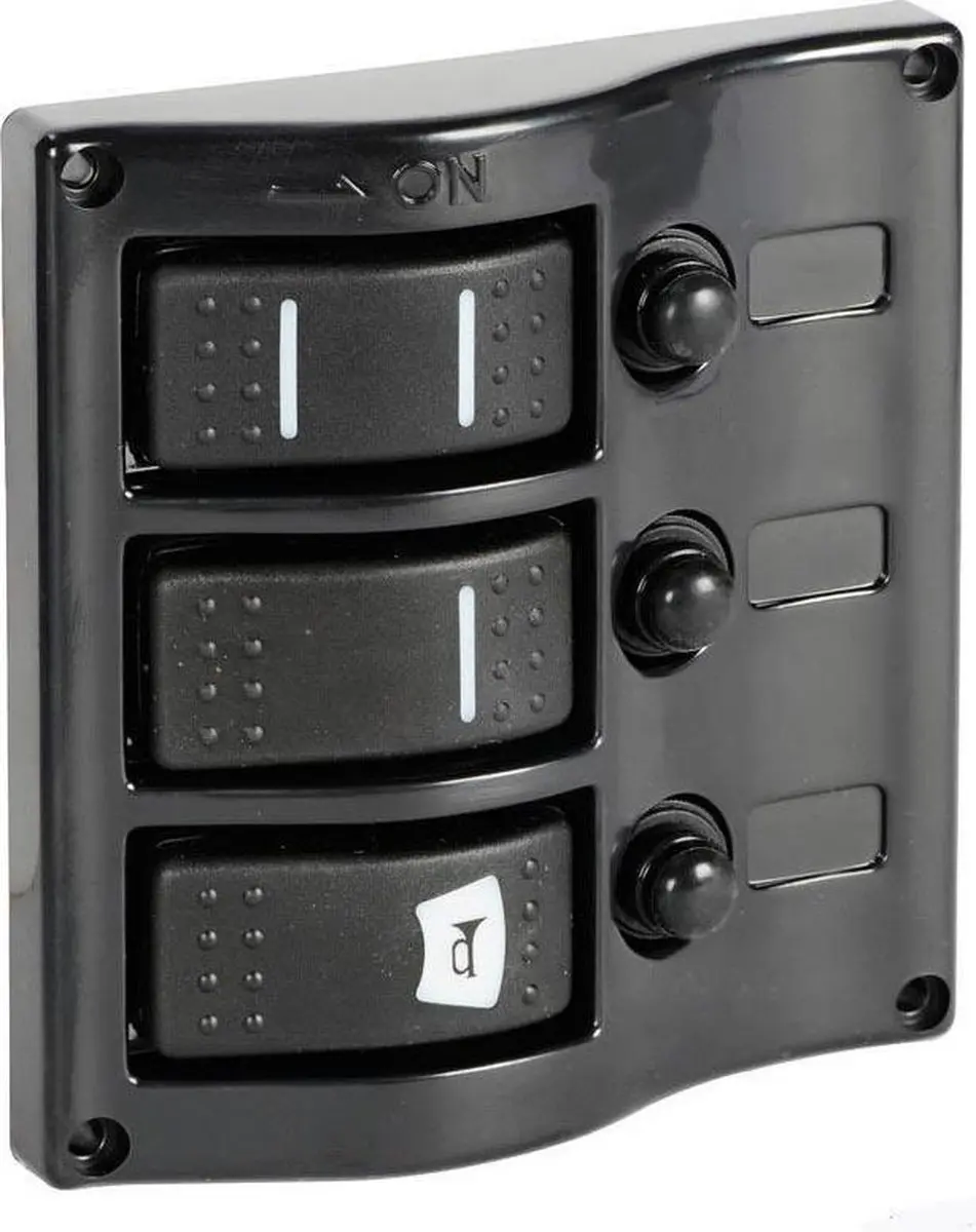 Osculati 12V 3-voudig Schakelpaneel 124x115mm