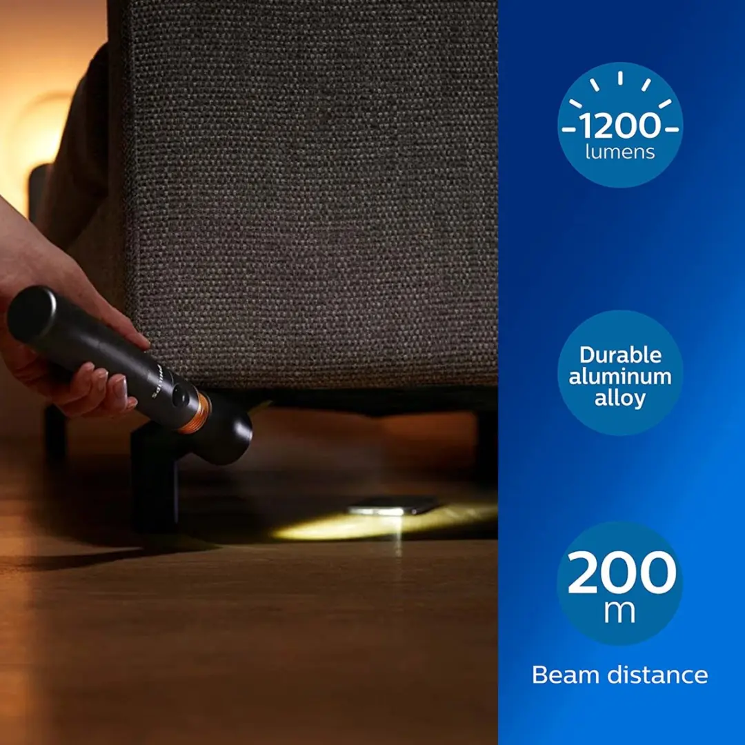 Philips SFL7002T/10 LED-zaklamp - 1200 lumen - Zwart - afbeelding 2 van 6